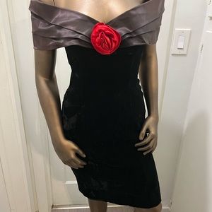 VINTAGE 80s off the shoulder cocktail dress